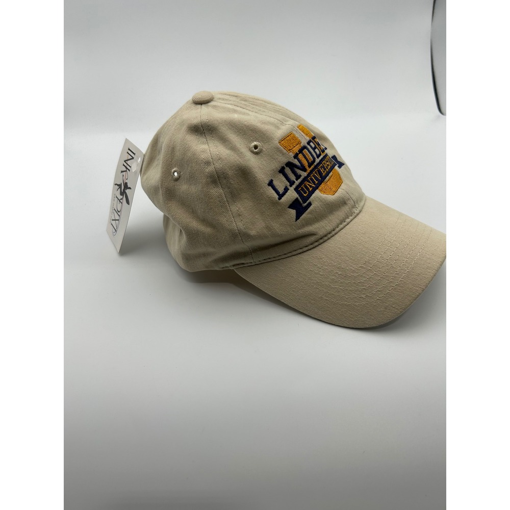 Lindberg University Khaki Embroidered Baseball Cap Hat Sportsman Adjustable NWT